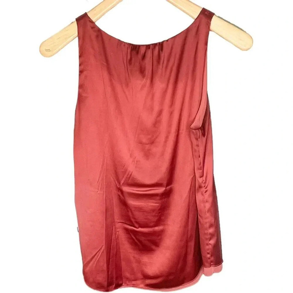White House | Black Market Women's Maroon Sleeveless Blouse - Picture 7 of 9